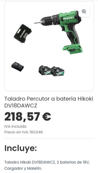 Taladro Atornillador y Percutor 18v. ( HIKOKI )