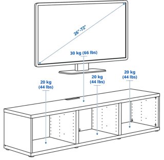 Mueble TV BESTÅ IKEA Negro/Marrón con cristal NEW