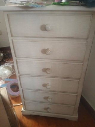 Sinfonier madera blanco 6 cajones.