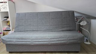 Sofá Cama Click Clack Gris Desenfundable