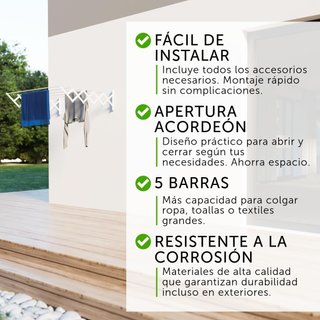 Cuncial tendedero pared extensible 140 cm