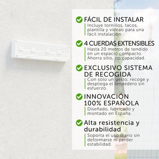 Cuncial TZ-S-4 tendedero pared extensible