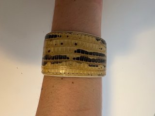 Pulsera vintage piel serpiente y plata 925