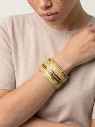 Pulsera vintage piel serpiente y plata 925