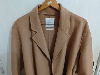 Abrigo Mango Lana color Camel
