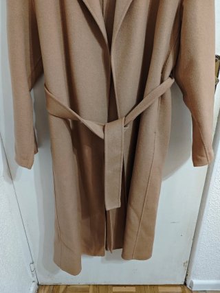 Abrigo Mango Lana color Camel