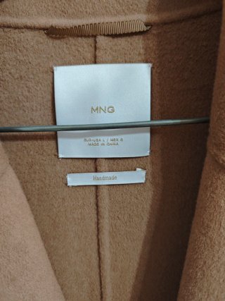 Abrigo Mango Lana color Camel