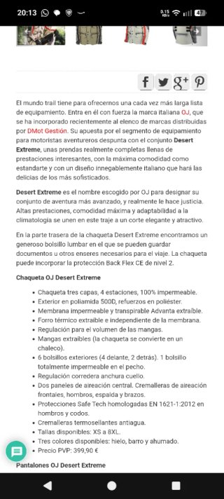 Chaqueta Moto OJ Desert Extreme