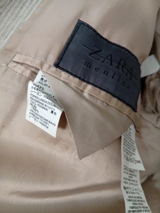 Traje Zara Hombre Chaleco Beige Rayas