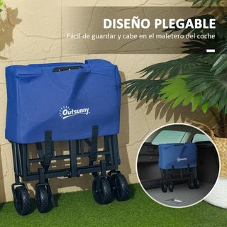 Carro Plegable 100kg Asa Telescópica Azul Camping