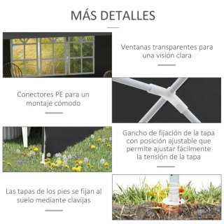 Carpa de jardín 6x3m