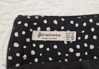 Falda midi lunares blanco y negro