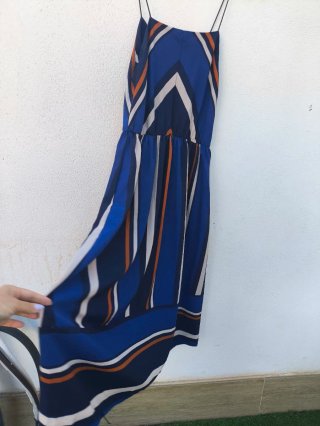 Vestido largo azul de rayas talla M estilo verano
