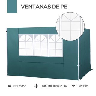 2 Paredes Carpa 3x3 Oxford con Ventana Verde