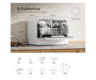 Lavavajillas Comfee Compacto 6 Cubiertos Blanco