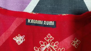 Kaftán o Caftán Seda Roja Kalami Rumi