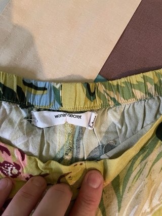 Falda pantalón flores Women Secret verde