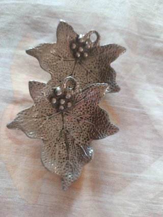 2 Bandejas Hoja Uva Metal 12cm