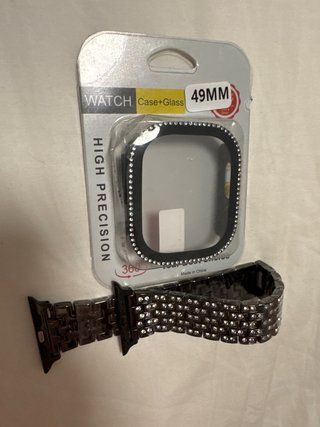 Correa y protector lujo apple W. 49mm acero strass