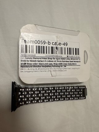 Correa y protector lujo apple W. 49mm acero strass