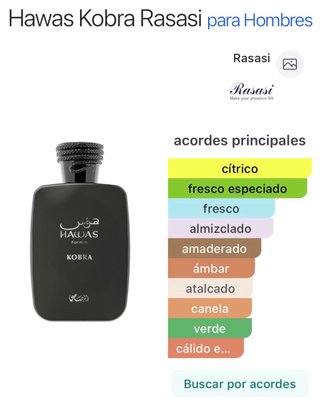 Perfume Rasasi Hawas Kobra para Hombre