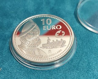 Moneda 10 Euros Plata Francisco de Orellana