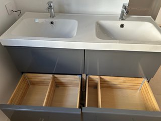 Mueble de baño doble seno gris