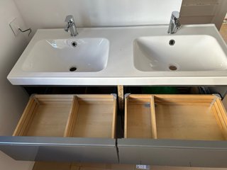 Mueble de baño doble seno gris