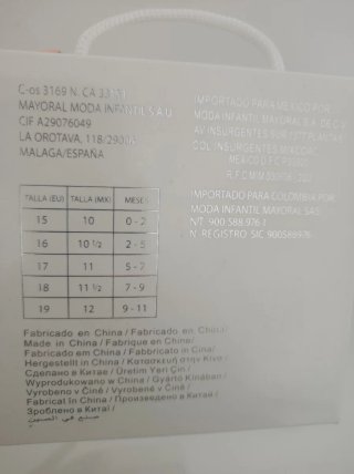 Zapatitos Mayoral bebé Talla 16