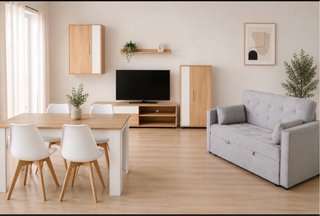 Muebles de Salón: Sofá Cama y Mesa Comedor