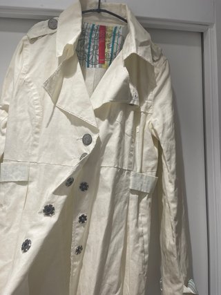 Chaqueta larga de verano IKKS, blaco roto.Talla 40