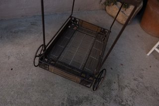 Carrito Auxiliar Vintage Hierro y Mimbre