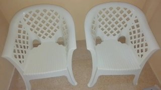2 Sillones Blancos Resina Jardín/Terraza
