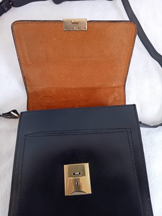 BOLSO BANDOLERA CUERO NEGRO