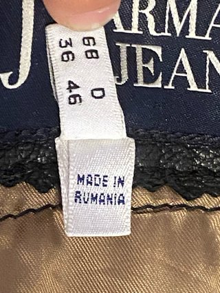 Giacca in pelle Armani Jeans nera
