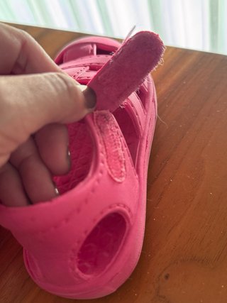 Chanclas rosas velcro T.25