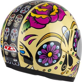 Casco Nzi Integral Activy 3 Mexican Skull Crema