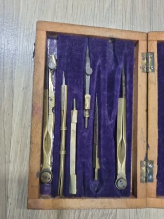 Antiguo juego compás precisión latón