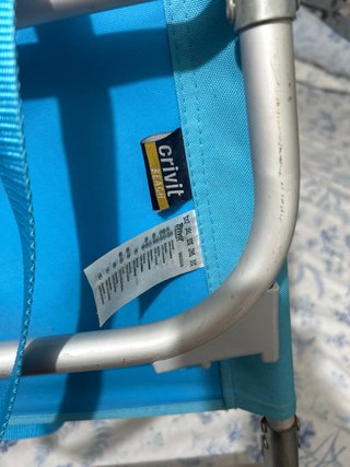 Silla de playa azul plegable
