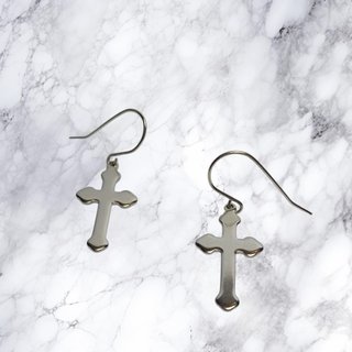 Pendientes Cruz Acero Inoxidable 4 cm