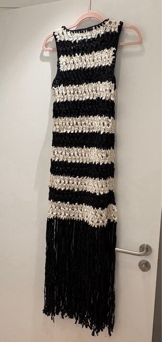 Vestido Massimo Dutti crochet rayas