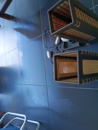 Lámpara rústica de madera y bambú