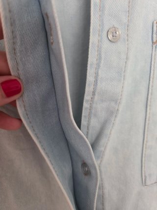 Vestido Camisa Oversize Denim Claro H&M