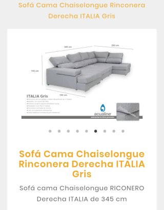 Sofá Cama Chaiselongue Rinconera Derecha Italia Gr