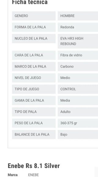 Pala Padel Enebe RS 8.1 Silver 367g
