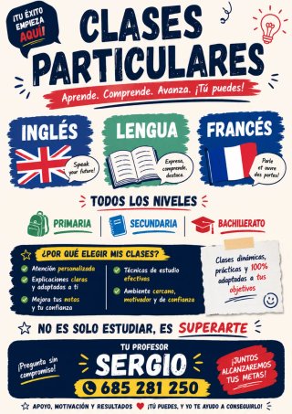CLASES PARTICULARES INGLÉS, LENGUA Y FRANCÉS