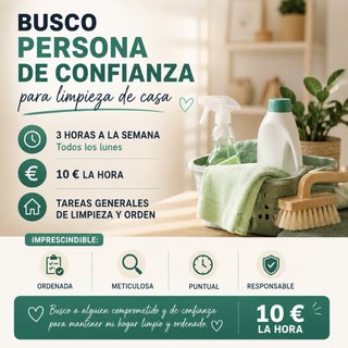 Persona de limpieza seria y responsable