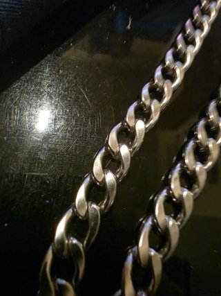 Cadena Cubana Acero Inoxidable Plata