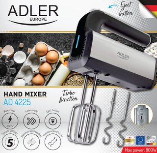 Adler AD 4225 batidora mano 800W funciones