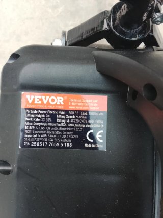 Polipasto Eléctrico con Gancho y Cuerda
